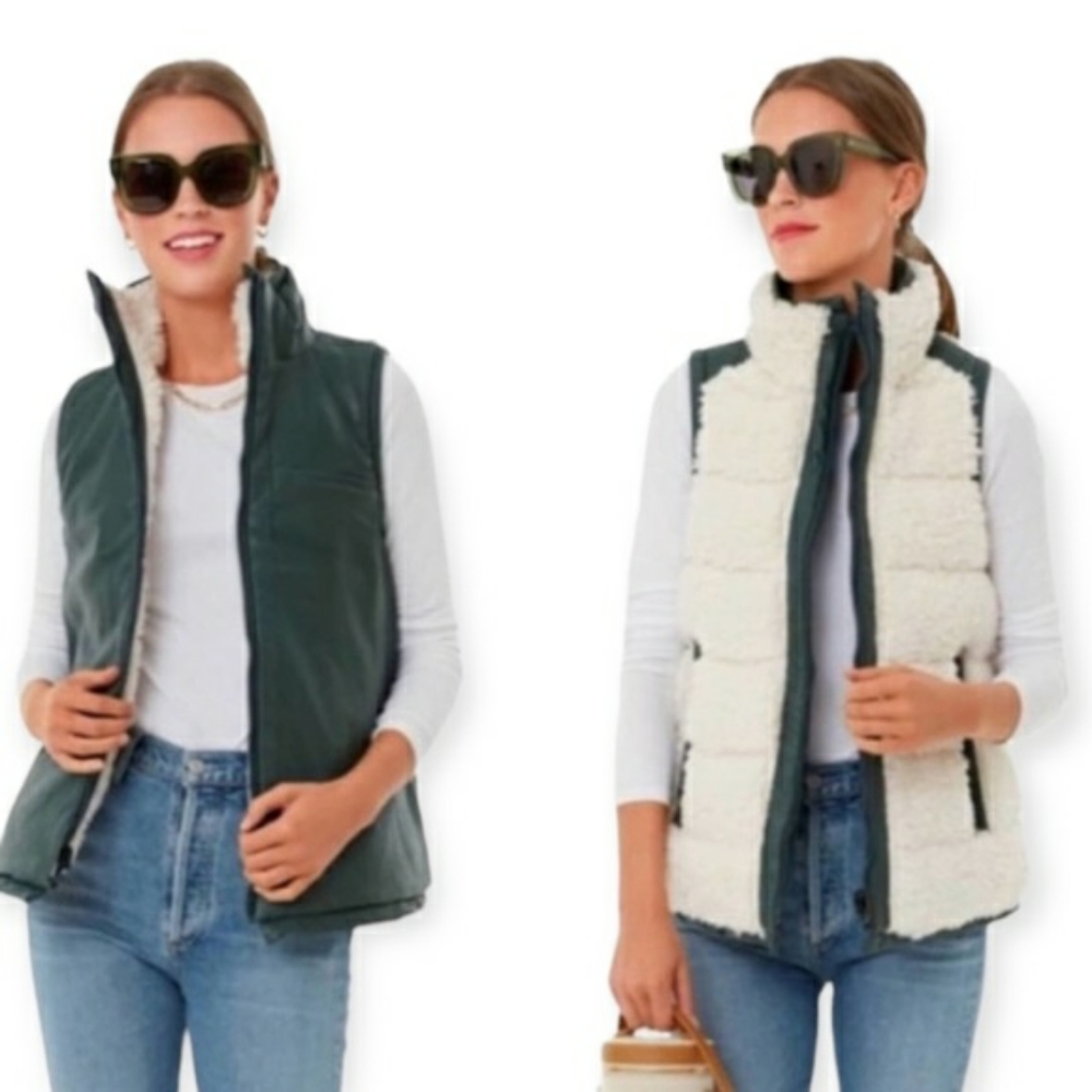 NWT Tuckernuck Beckham Faux Fur Vest in Green size M